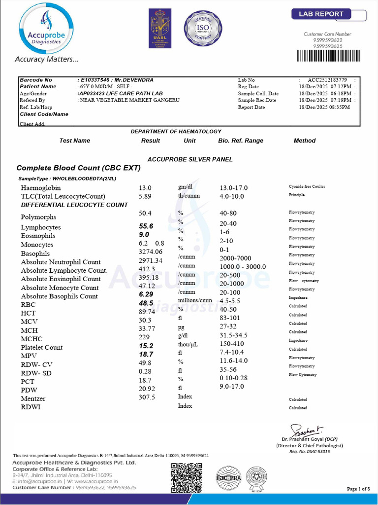 Report 3 PDF | PDF | Clinical Pathology | Medical Tests
