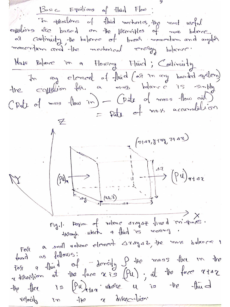 Basic Equation of Fluid Flow | PDF
