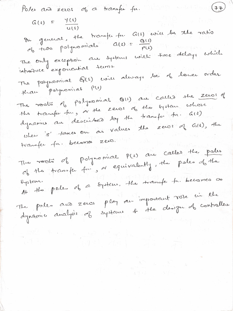 Notes Pole Zero Location On Complex Plane P 77-82 | PDF