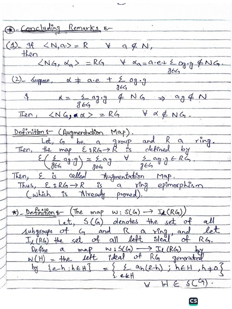 Remaining Group Ring Notes | PDF