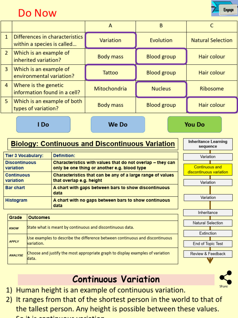L2 Continuous and Discontinuous Variation | PDF | Species | Biological ...
