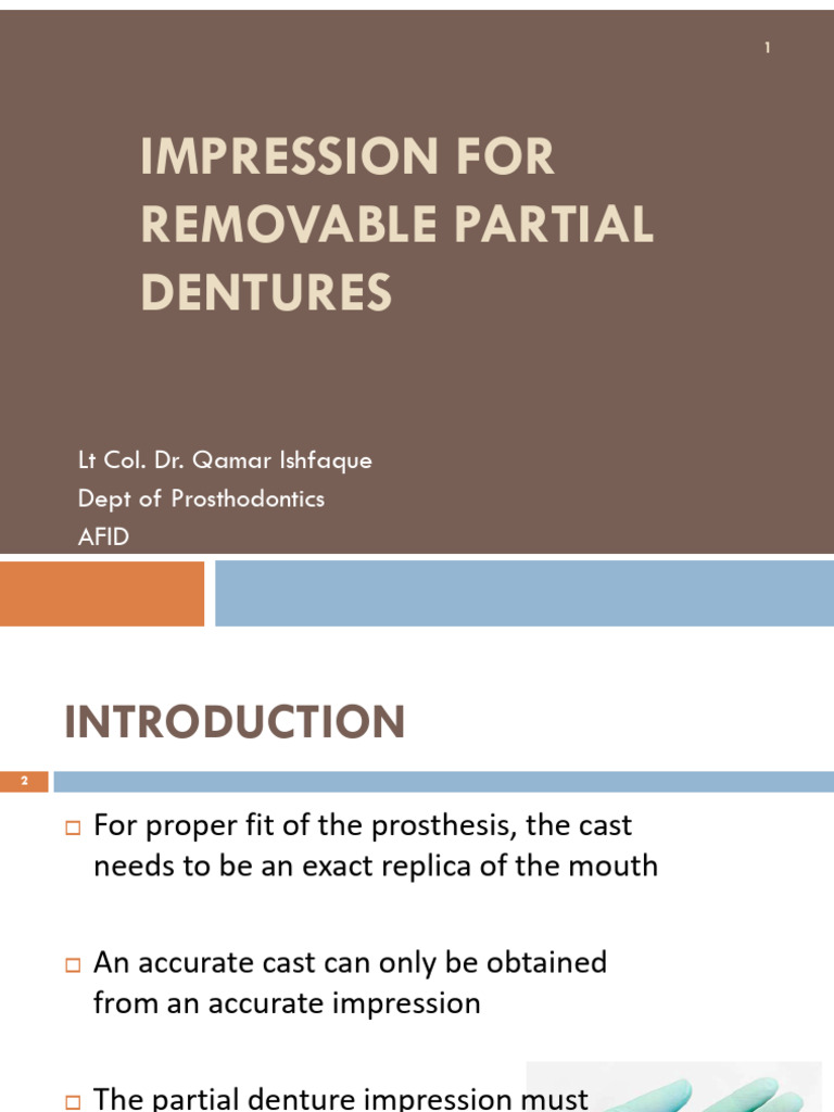016 - Impression For RPD-1 | PDF | Dentures | Dentistry Branches