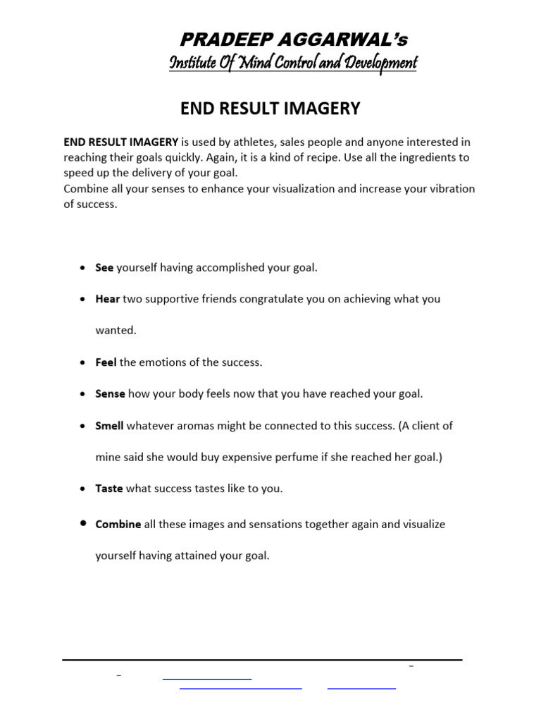 D17-1of1 End Result Imagery | PDF | Psychology