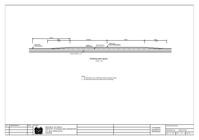 RDM 1 3-3-02 - Climbing Lane Layout | PDF