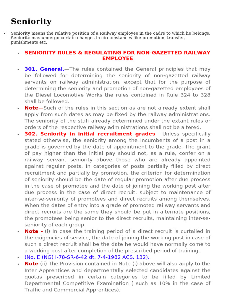 Seniority | PDF | Rail Transport | Apprenticeship