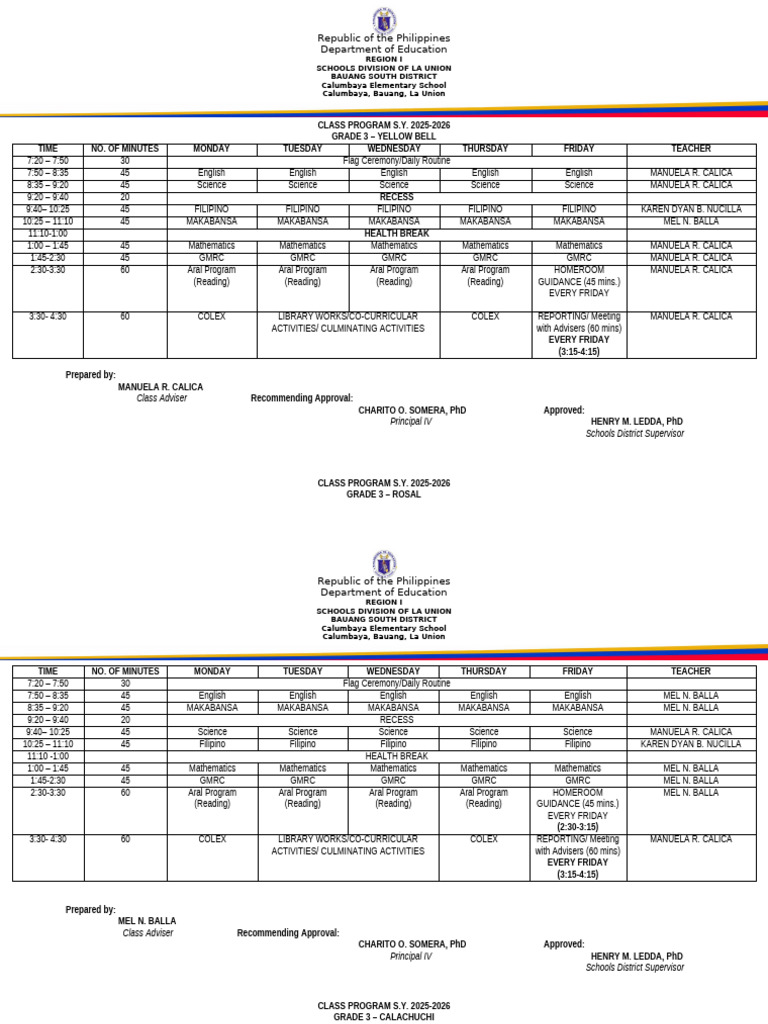DDD Revised Aral Classprogram | PDF