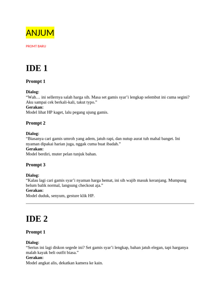 Contoh Promt Veo3 | PDF