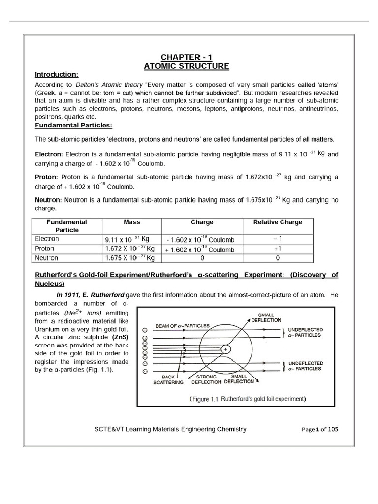 Ch1 - Atomic Structure. | PDF