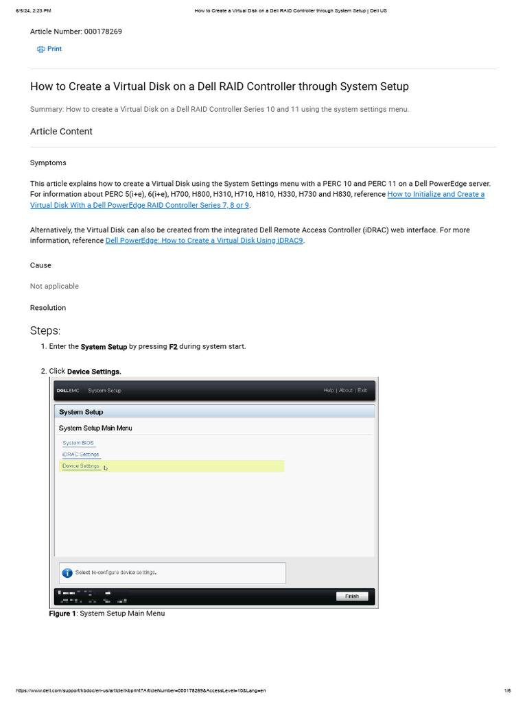 How To Create A Virtual Disk On A Dell RAID Controller Through System ...