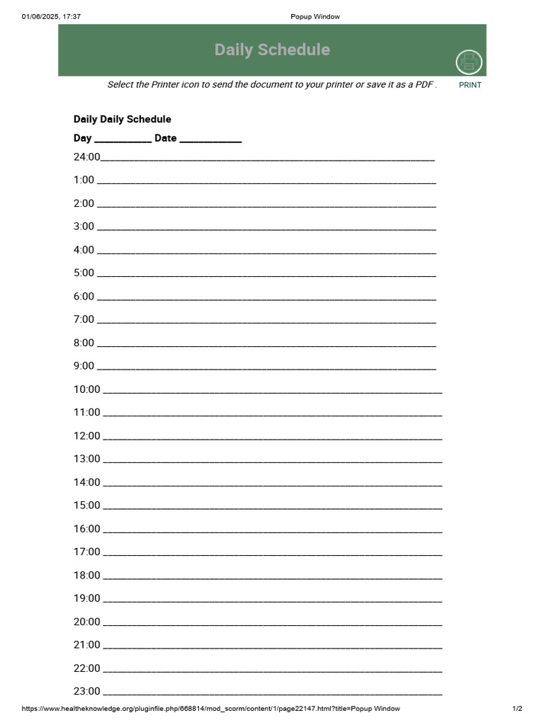 Schedule | PDF | Printing | Software