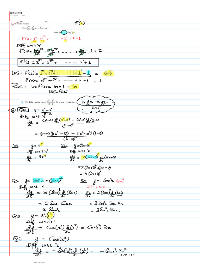 Derivative+ Revision | PDF