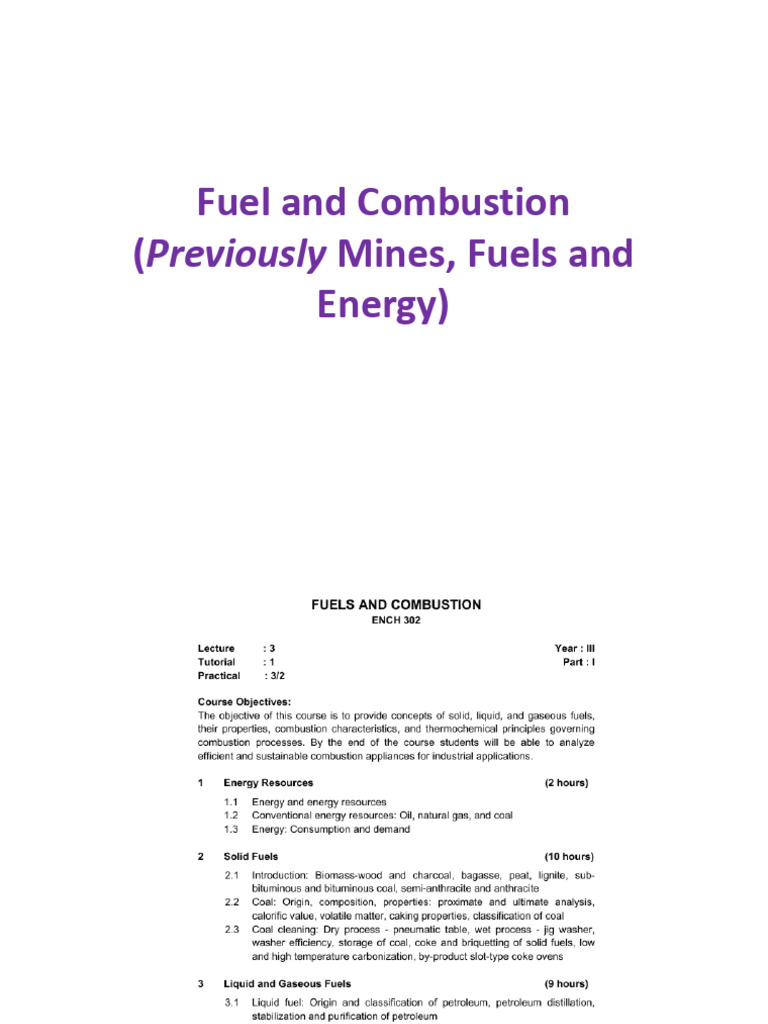 Fuel and Combustion - Introduction | PDF | Fuels | Combustion