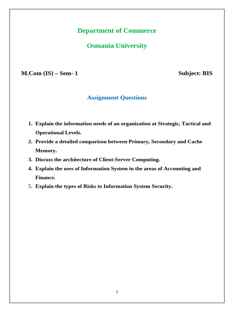 Assignment Questions | PDF