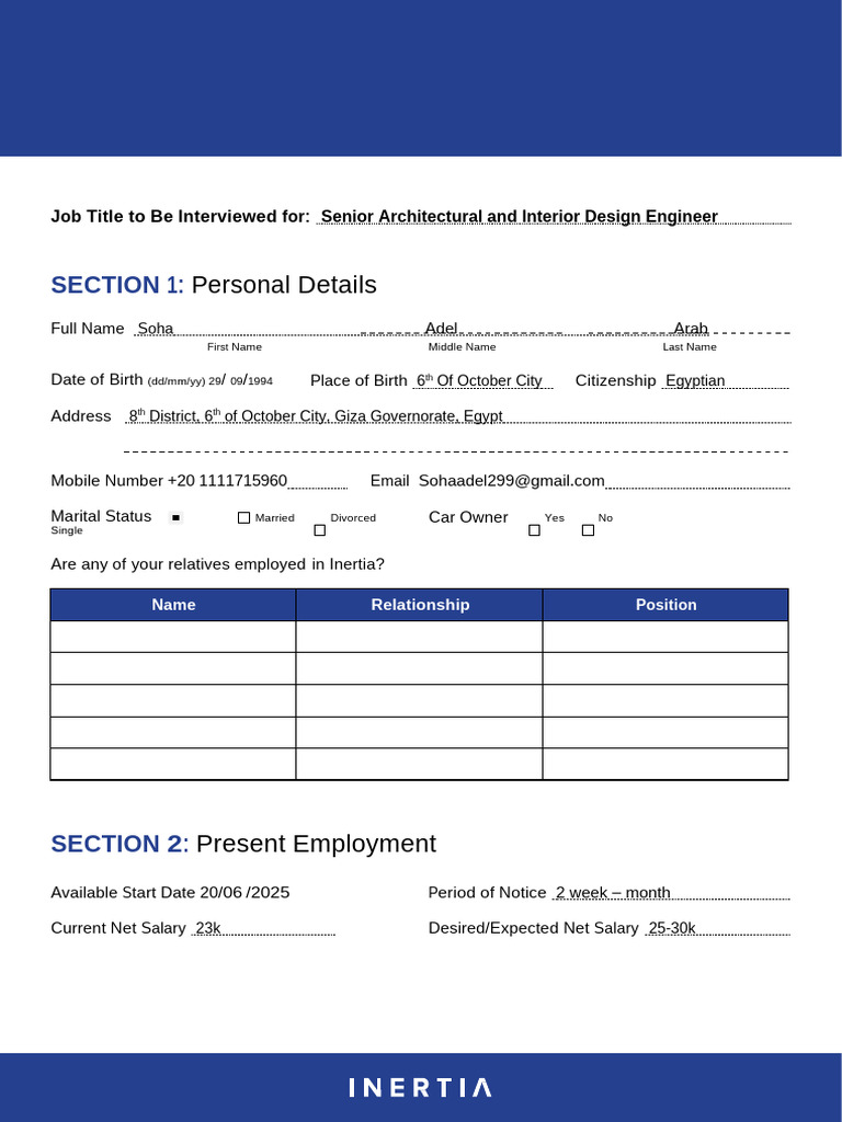 Updated Application Form | PDF