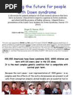Changing the Future for People with Down syndrome - By Roger Reeves, Ph.D.