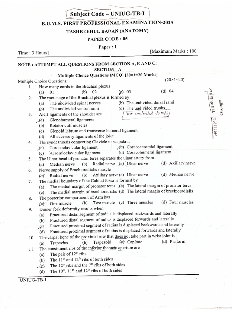 023 Batch Main Exam Paper | PDF
