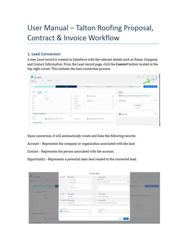 Talton Roofing User Manual | PDF | Apple Pay | Software