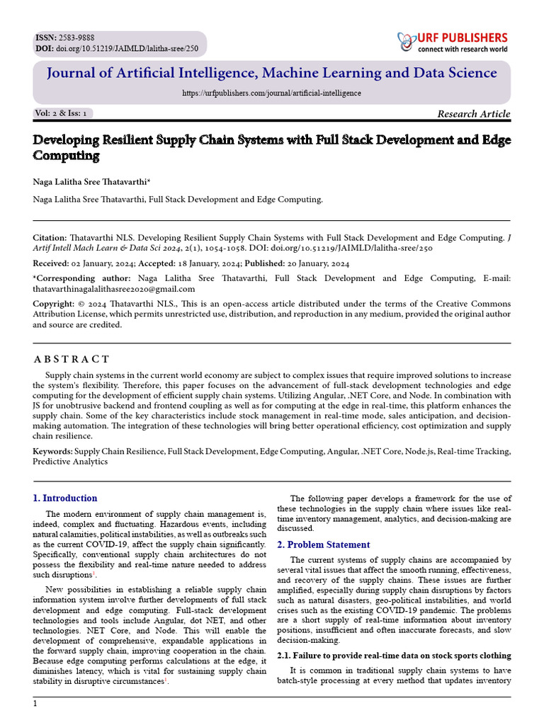 Developing Resilient Supply Chain Systems With Full Stack Development ...