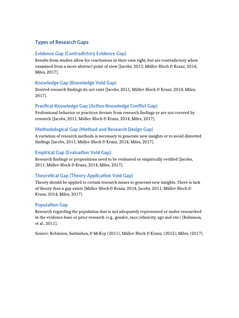 Research Gaps | PDF