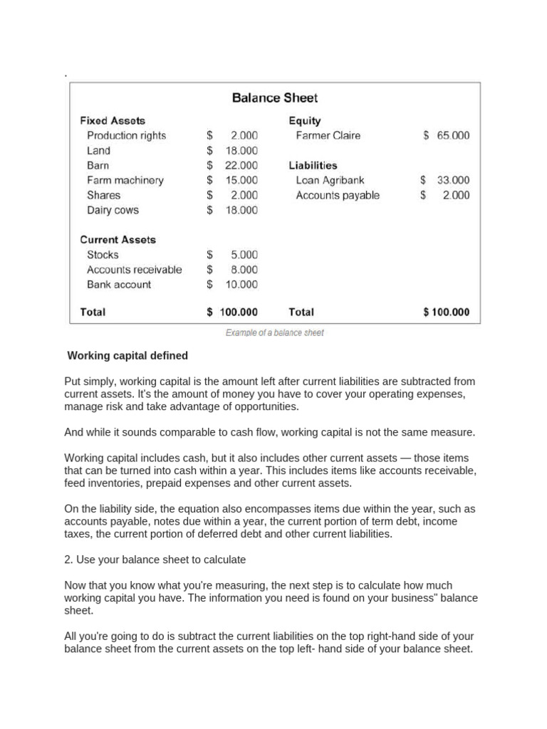 Working Capital Defined | PDF | Cash Flow Statement | Expense