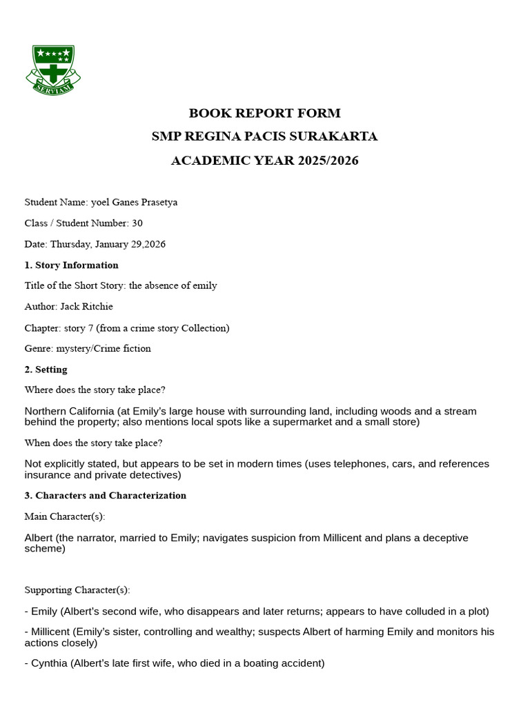 BOOK REPORT FORM - Docx - 20260202 - 063213 - 0000 | PDF | Deception