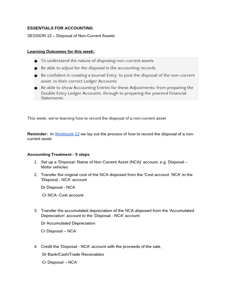 Workshop 12 Disposals - Student Worksheet | PDF | Debits And Credits ...