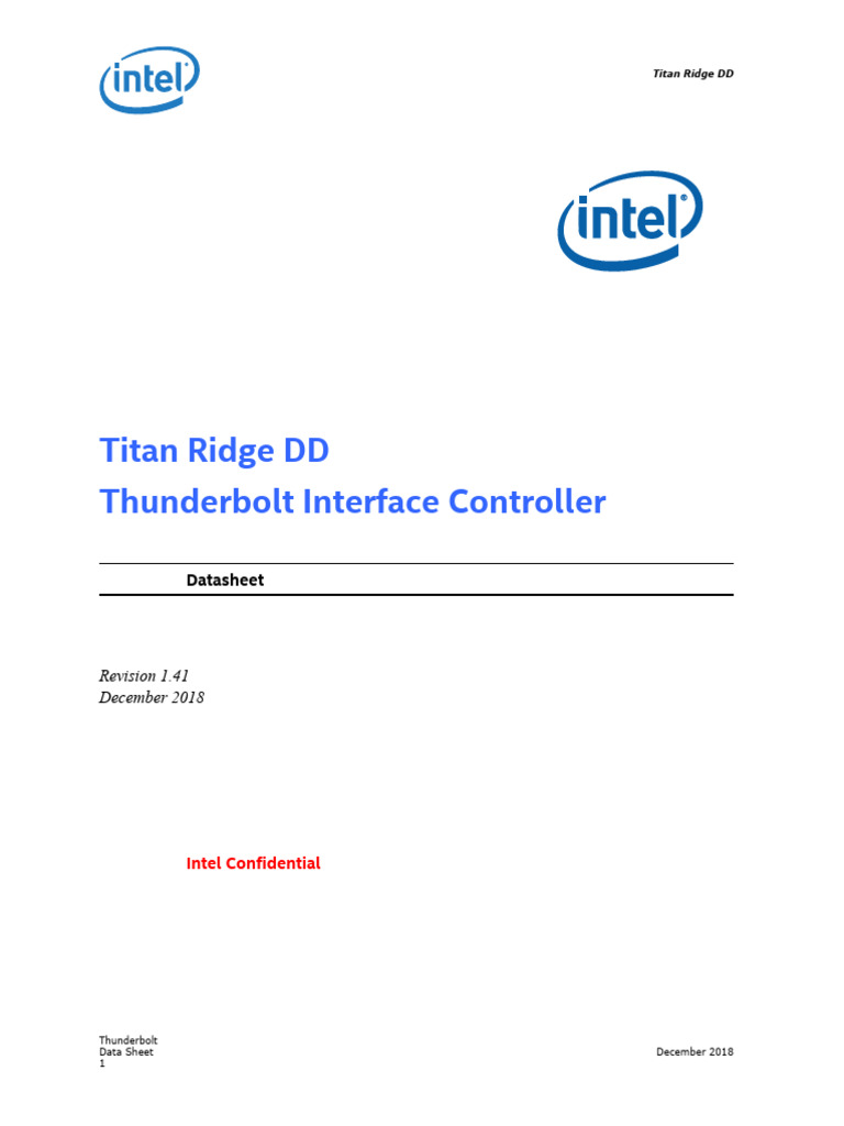 Titan Ridge DD Datasheet | PDF | Usb | Flash Memory