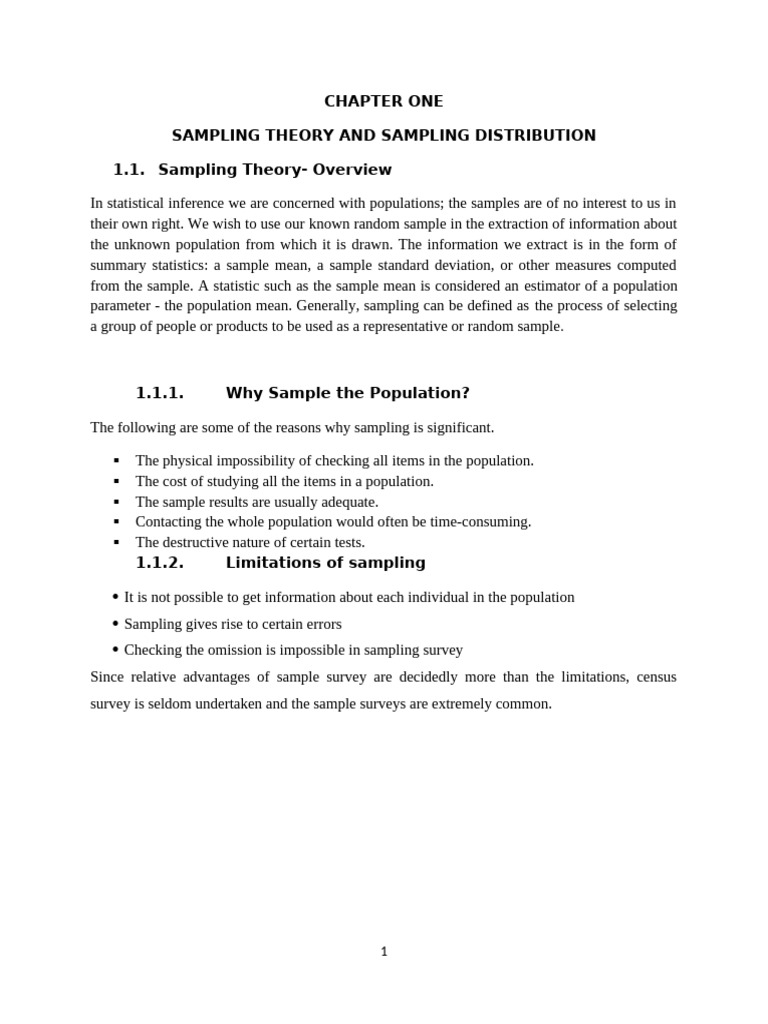 Stat Ii-Ch-1 | PDF | Sampling (Statistics) | Stratified Sampling