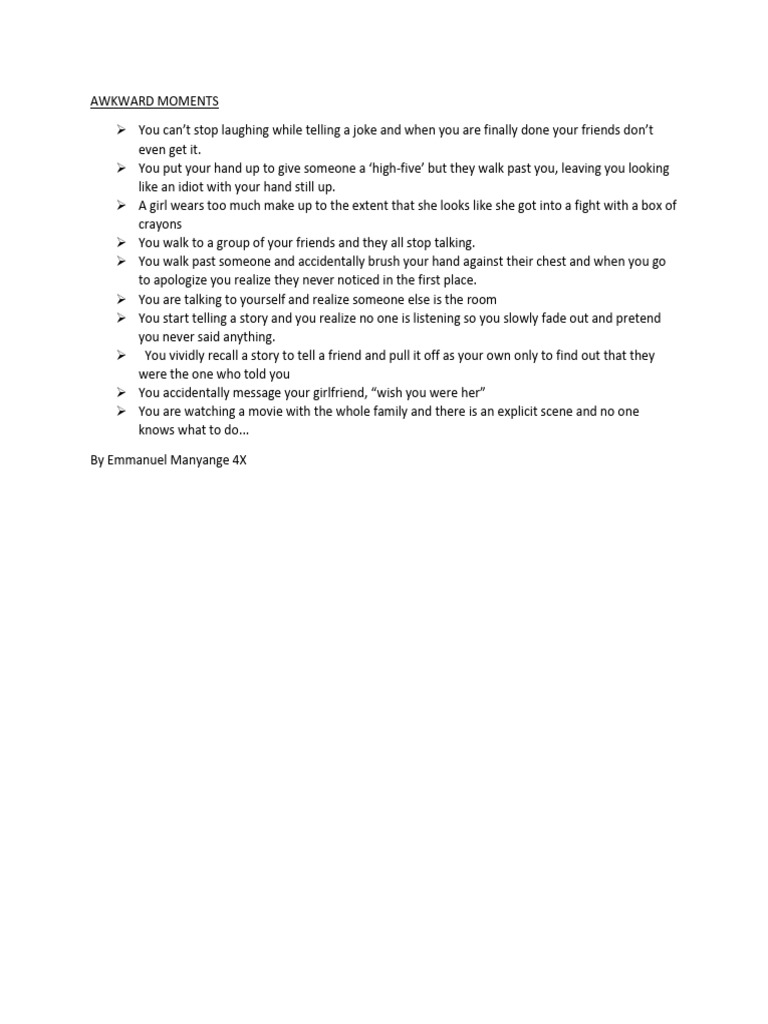 Awkward Moments | PDF