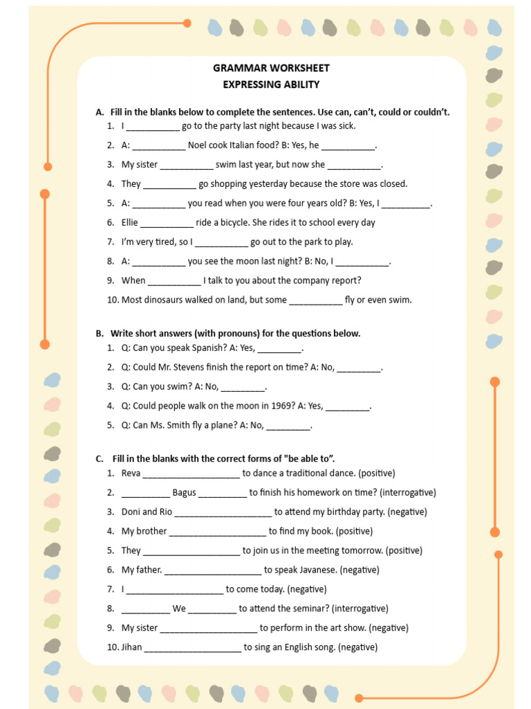 Grammar Worksheet | PDF