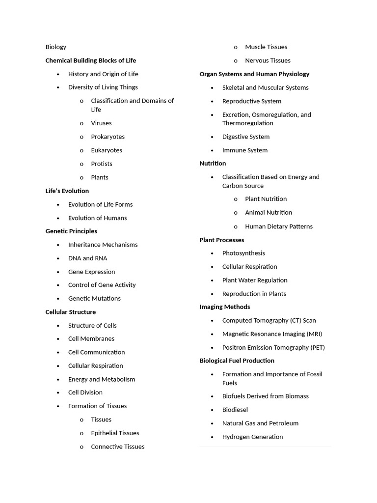 Science and Extra Breakdown Syllabus | PDF | Ecology | Cell (Biology)