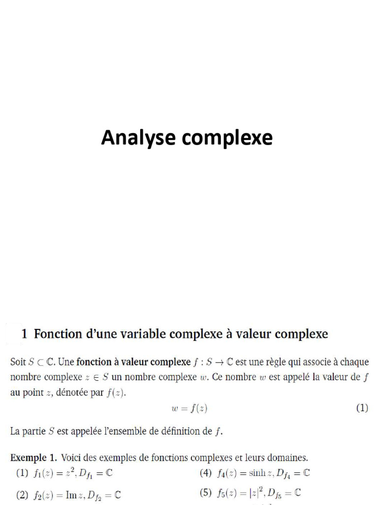 Cours Analyse Complexe | PDF