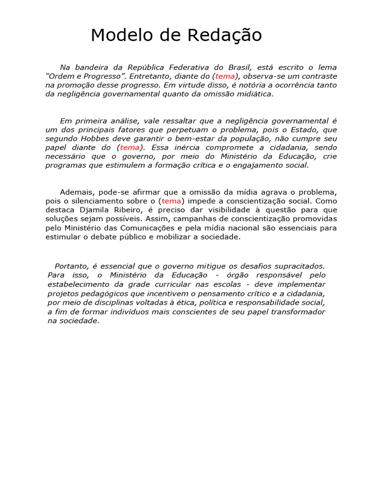 Modelo Redação - NOVO (Coringa) | PDF