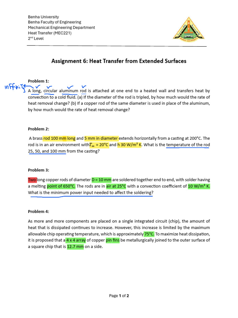 Assignment 6 | PDF | Heat Transfer | Heat