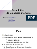 Dissolution - de La S.A