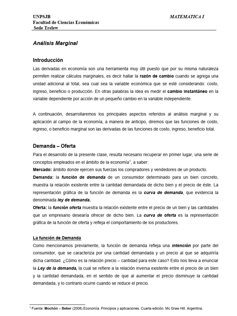 Análisis Marginal 2020 | PDF | Oferta (economía) | Curva de demanda