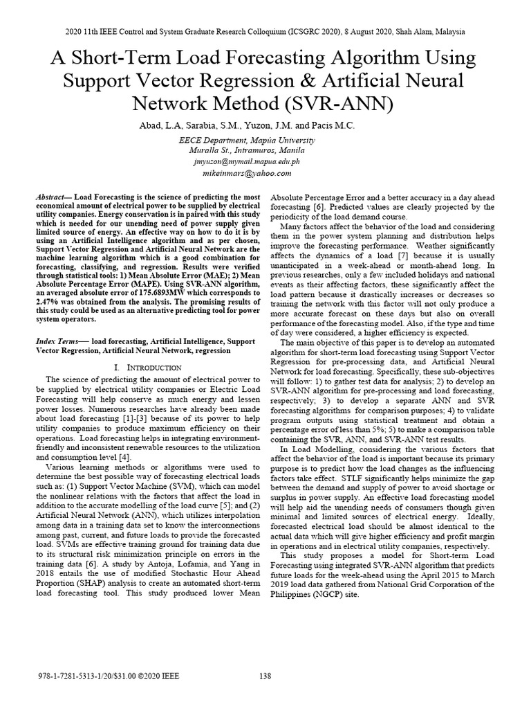 SVR Ann | PDF | Forecasting | Support Vector Machine