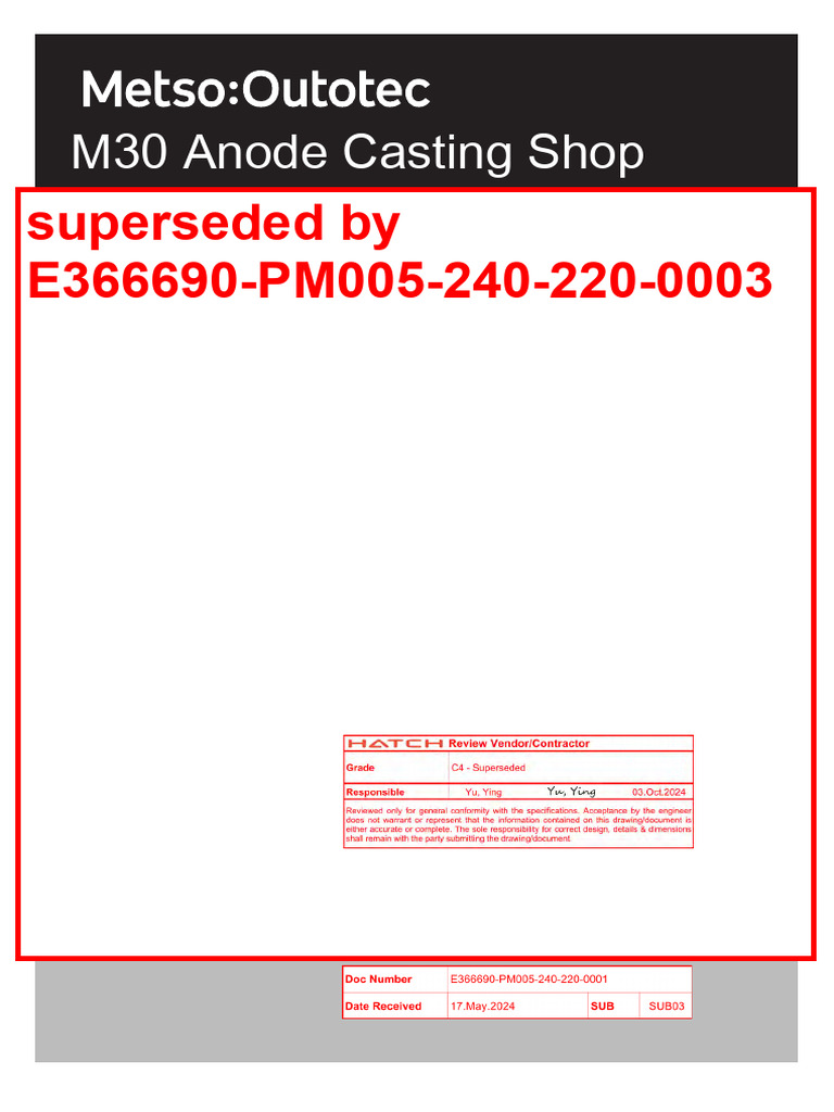Metso Outotec M30 Anode Wheel IOMS Manual | PDF