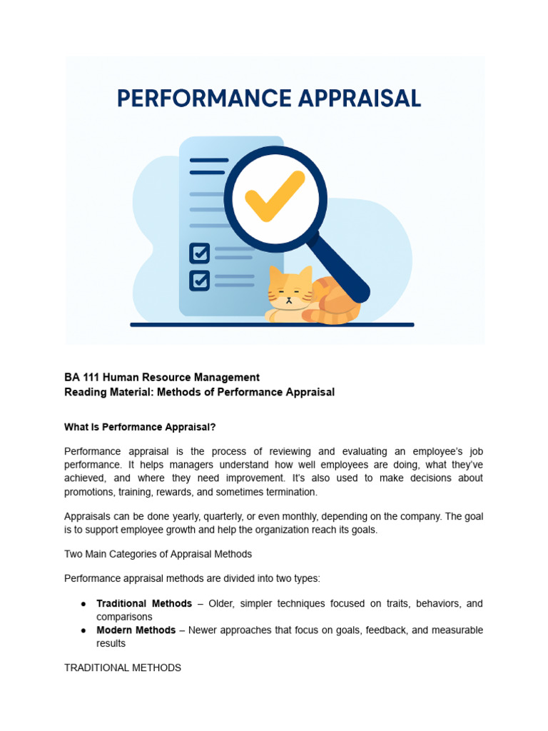Lesson 9-10 Methods of Performance Appraisal | PDF | Performance ...