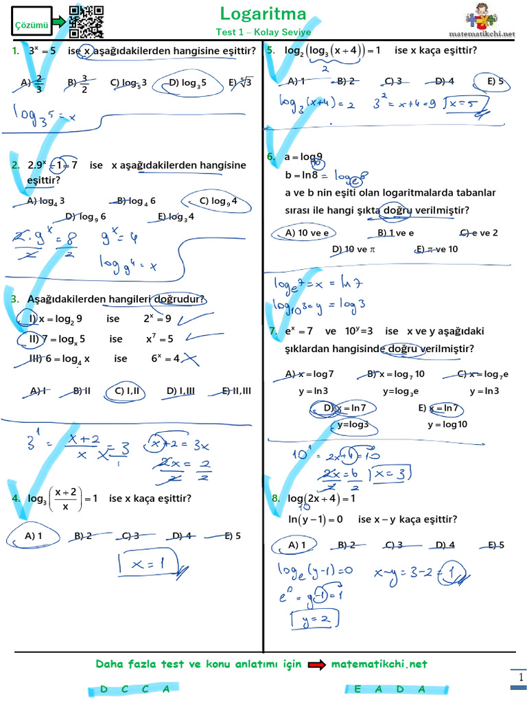 Logaritma Test 1 K | PDF