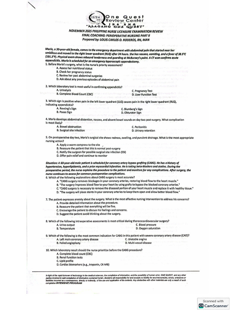 Periop Part 2 Final Coaching | PDF