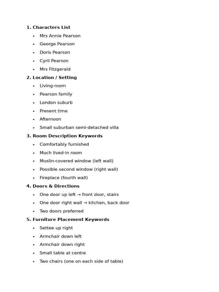 Characters List | PDF
