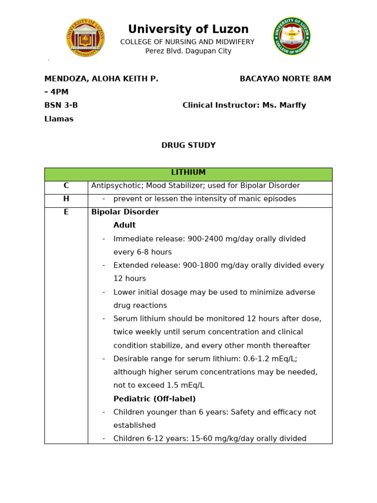 Drug Study 1 | PDF