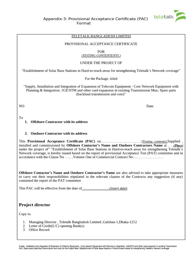 Volume - 1 - Appendix-3 PAC Format V.1 - Huawei | PDF