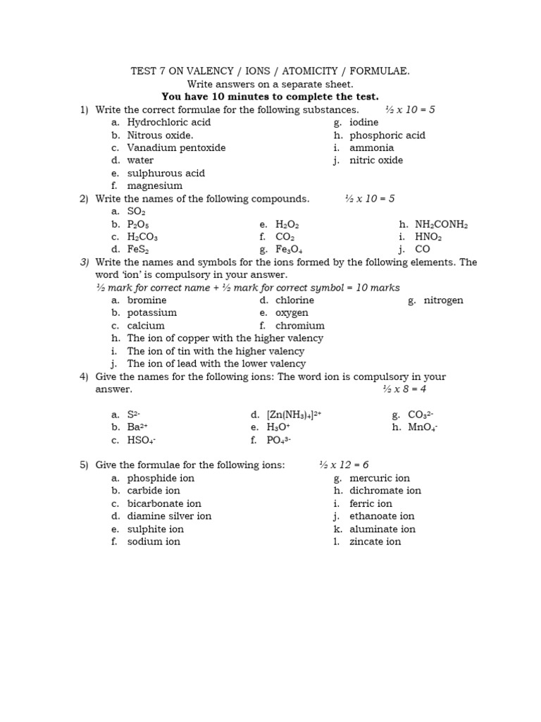 Test 7 On Valency | PDF
