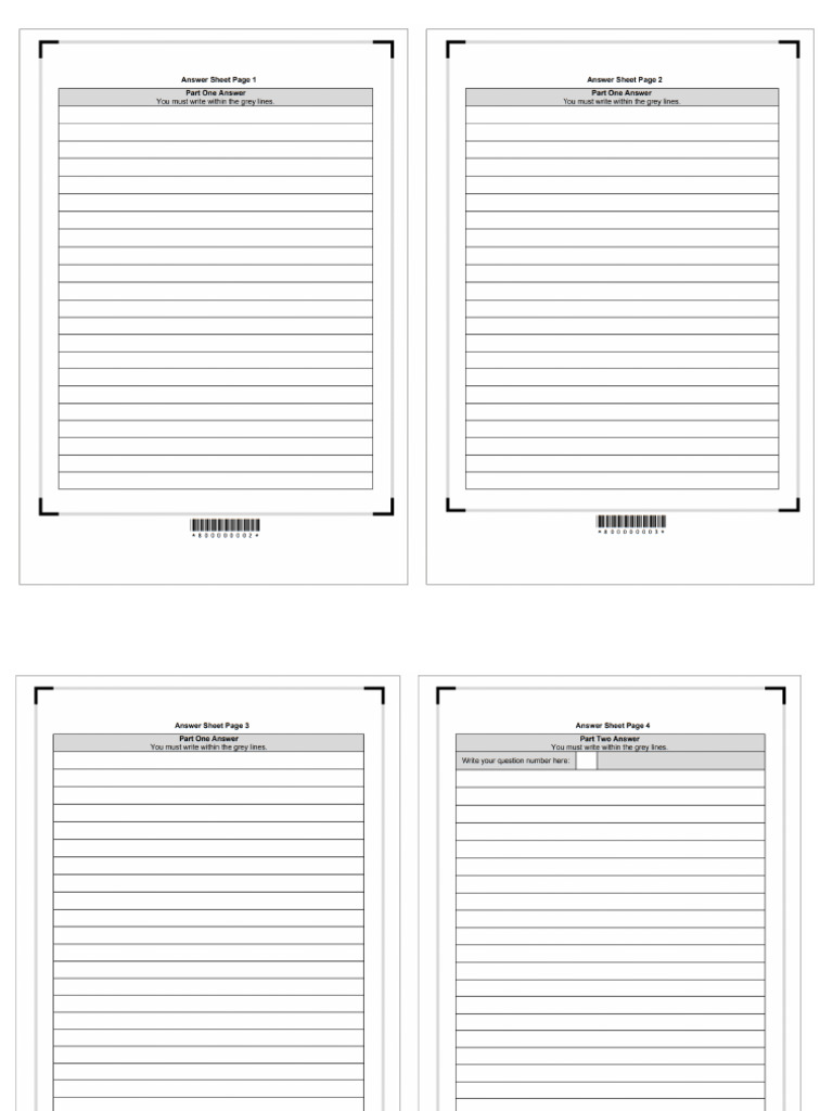 CAE - Answer Sheets - Removed (1) - Removed | PDF