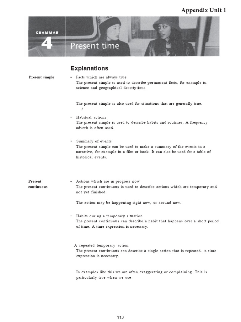 Present Simple Vs Continuous State Verbs | PDF | Grammatical Tense ...