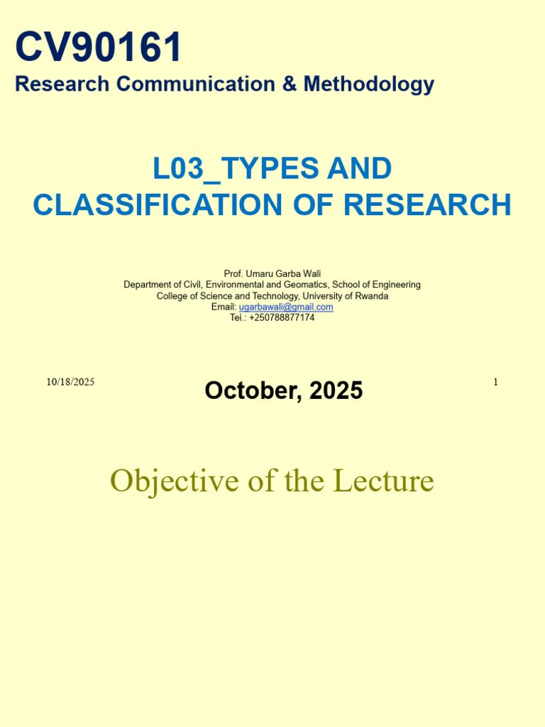 Lecture - Research Methodology | PDF | Statistics | Experiment