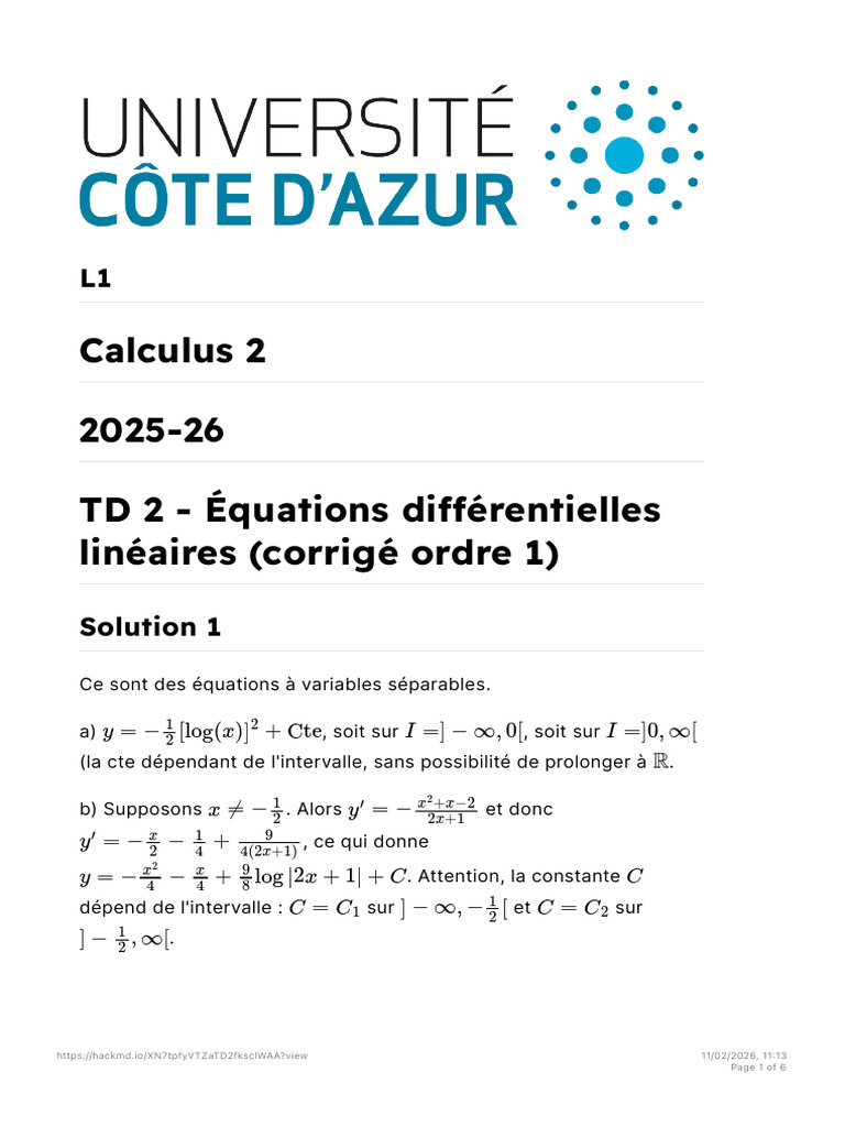 td2 Corr | PDF | Concepts mathématiques | Calcul