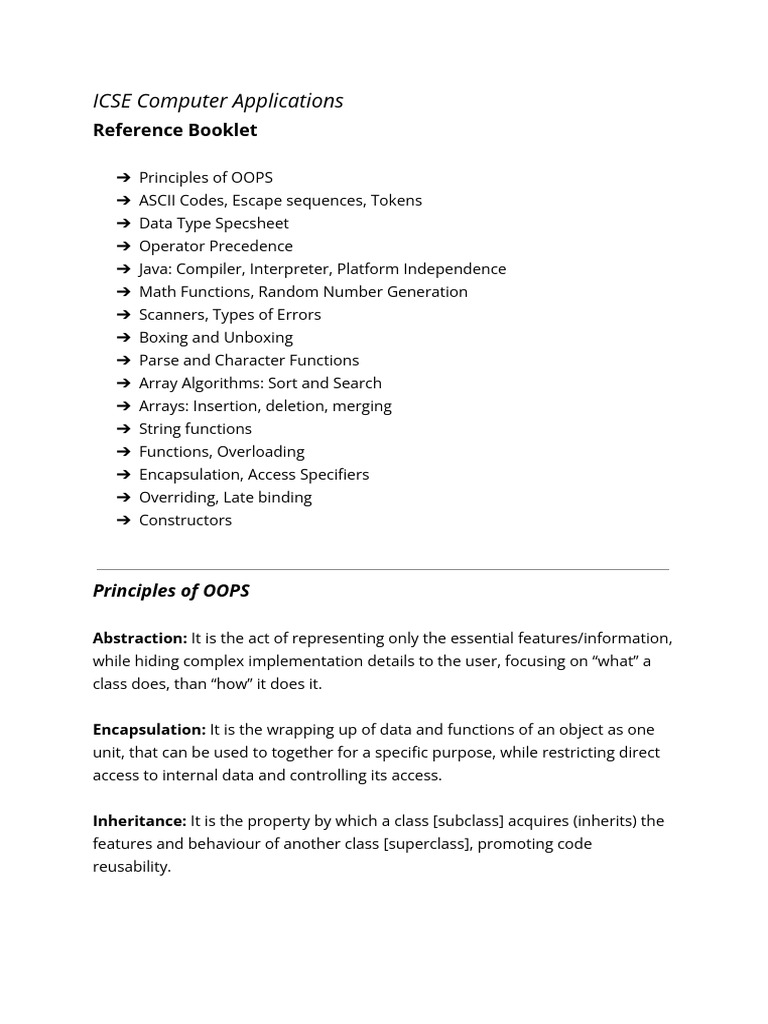 ICSE Computer Applications | PDF | Inheritance (Object Oriented ...